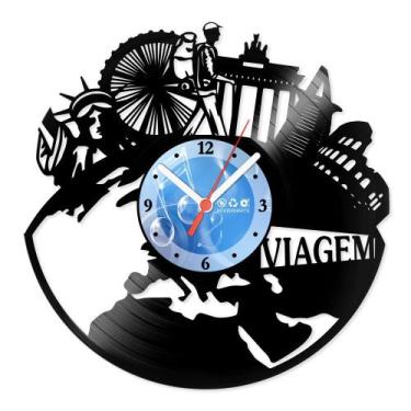 Imagem de Relógio De Parede Disco Vinil Diversos - Viajar ao Mundo - VDI-308 - M