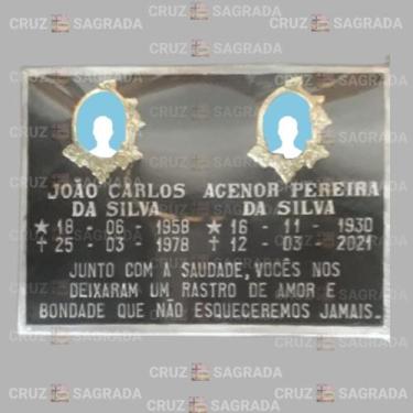 Imagem de Placa em Alumínio Túmulo Jazigo Lápide Cemitério com Foto Separada par