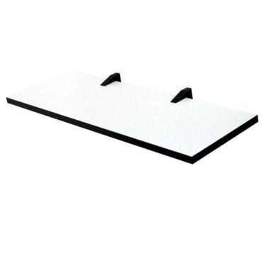 Imagem de Prateleira 20x40 MDP Branca com bordas e Suportes Preto - D-CORE