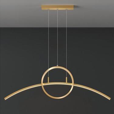 Imagem de Lustre Pendente Moderno Elegância Geométrica Led 3 Em 1 - LM, Dourado