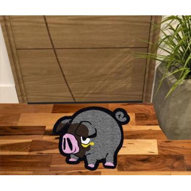 Imagem de Capacho Personalizado Porquinho Formato - ZAP TAPETES