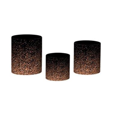 Imagem de Trio De Capa Cilindro - Geométrico Escuro Efeito Glitter 027 - Via Cor