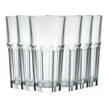 Imagem de 12 Und Copos De Vidro Long Drink Canelado 340ml - Home Line