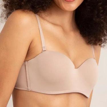 Imagem de Sutiã Bustiê Com Aro Bojo Alça Removível Poliamida Preto Bege - Pra Mu