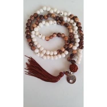 Imagem de japamala 108 contas semente de açai e pingente hooponopono meru rudrak