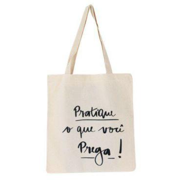 Imagem de Bolsa Ecobag  100% algodão Estampa PRATIQUE O QUE PREGA - CARIOCA MAIS