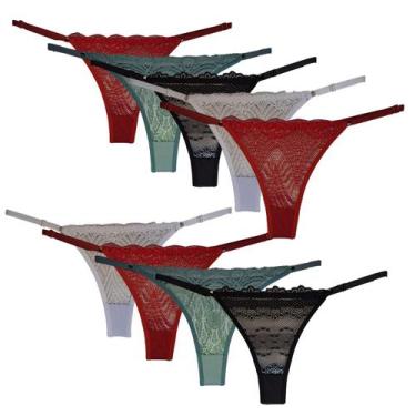 Imagem de Kit 9 Calcinhas Tanga Ajuste Lateral Lingerie Feminina  126 - Luma Mod