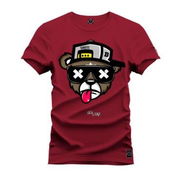 Imagem de Camiseta Unissex Algodão Premium Estampada Urso Boné Bolado - Nexstar,