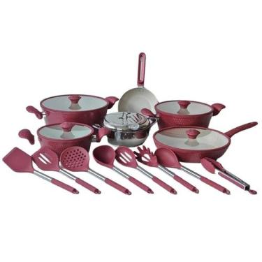 Imagem de Jogo De Panelas Hermes Marmorizadas 17 Peças Linda - Knakasaki