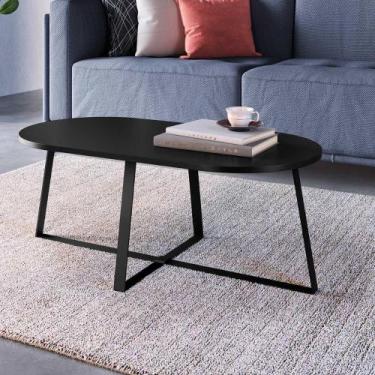 Imagem de Mesa de Centro Industrial Para Sala Com Pés em Aço 90 cm - Artesano SE