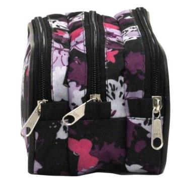 Imagem de Estojo Necessaire Triplo LS EE1224 com 3 divisões - LS Bolsas