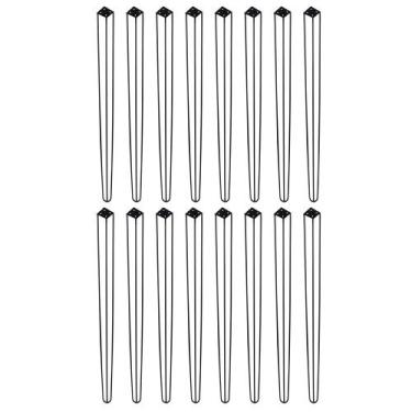 Imagem de Kit 16 Pés de Metal 90 CM Hairpin Legs Aparador e Mesa de Canto Preto 