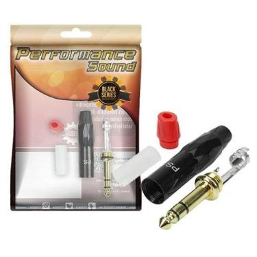Imagem de Plug P10 black diamond - P10 macho gold stereo - acompanha 2 borrachas