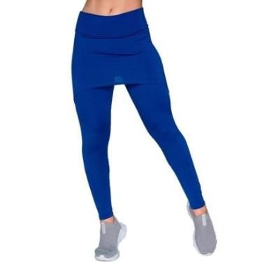 Imagem de Calça Legging Com Saia Fitness Serra e Mar Academia Tapa Bumbum Treino Suplex Moda Fitness-Feminino