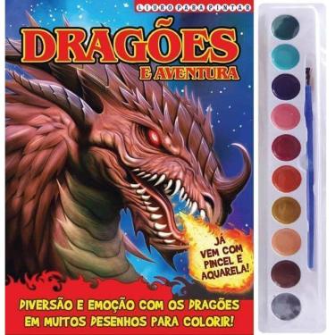 Imagem de Dragões - Livro Para Pintar - Aquarela 10 Cores