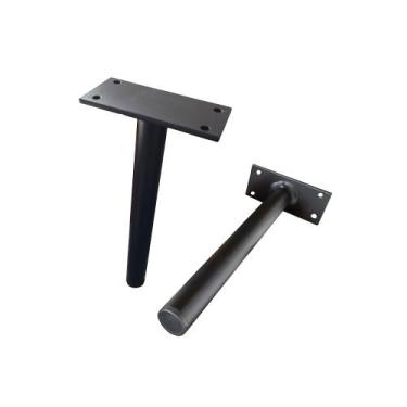 Imagem de Pés Móveis Aço Preto 18cm Pezinho Multiuso Cama Armário  - DECOR AJM 