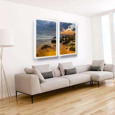 Imagem de Quadros Mar Paisagem Pedras Decoração Sala Ambiente - Looks Objetos de