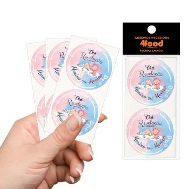 Imagem de 50 Etiquetas Adesivas  Chá Revelação  Adesivos Recebidos  4Cm - 4FOOD 