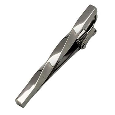 Imagem de [TAVARAT] Grampos de gravata para homens tipo torção preto prata prendedor de gravata Tps-077, free, Metal não precioso, Sem Pedra Preciosa