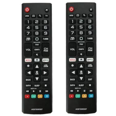 Imagem de 【Pacote com 2】 Controle remoto universal de substituição AKB75095307 funciona para todas as TVs LG Smart LCD LED HDTV UHD OLED 3D 4K