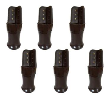 Imagem de Kit 6 Pé Reforçado Para Guarda Roupa Altura 9,5 cm (Tabaco)