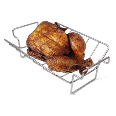 Imagem de Suporte de churrasco Mydracas para grelha e fumaça 100% aço inoxidável, assado e racha de peru de dupla finalidade para ovos grandes e verdes e Kamado Joe etc.