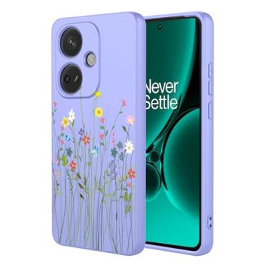 Imagem de HTXWXJC Capa de telefone para OnePlus Nord CE3, Oppo K11 5G CPH2569 capa à prova de choque flexível bumper TPU capa macia padrão flor capa de telefone para OnePlus Nord CE3 flor roxa