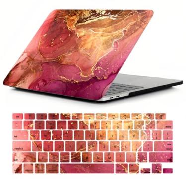 Imagem de Capa rígida fina para laptop compatível com MacBook Pro 16 polegadas 2021-2024 modelos M3 A2991 M2 A2780 M1 A2485, capa protetora de plástico portátil moderna de 16 polegadas e película de teclado,