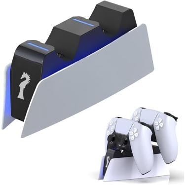 Imagem de Carregador Duplo Para Joystick PS5, Estação de Carregamento Para PS5, Base de Carregamento rápido Duplo, Luz LED Indicativa