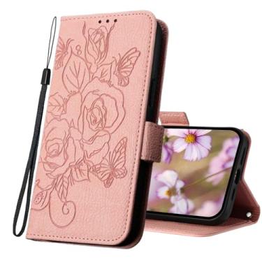 Imagem de LEMAXELERS Capa carteira para Google Pixel 8A, Pixel 8A com [bloqueio RFID] Suporte para cartão Capa magnética de couro PU flip à prova de choque para Google Pixel 8A. Rosa YBM