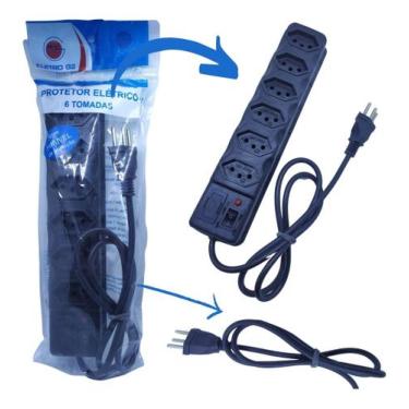 Imagem de Filtro De Linha Extensão 6 Tomadas/Entradas Eletro G2