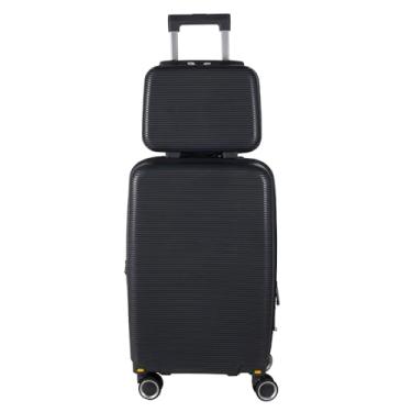 Imagem de Kit mala bordo 10kg com frasqueira de mao em Polipropileno - Blumenau (Grafite)