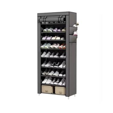 Imagem de LICONG-2020 Organizador de sapatos fino, sapateira simples para dormitório multicamadas grande capacidade para aluguel doméstico à prova de poeira com armário de sapatos, sapateira decorativa para