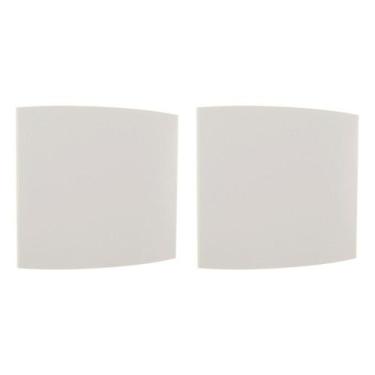 Imagem de Kit C/2 - Espelho Placa Peesa Alfa P1530 4X4 Cega Branco
