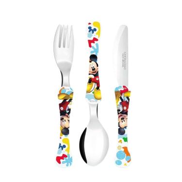 Imagem de Jogo de Talheres Infantil Mickey Mouse Aço Inox 3 Peças - Simonaggio