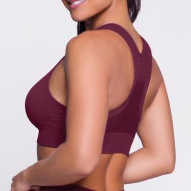 Imagem de Top Fitness Sem Costura Para Treino Academia Selene 20962, Marsala, G