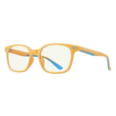 Imagem de Óculos Infantil Flexível, Armação para Grau, Preto e Amarelo, Resistente (Laranja)