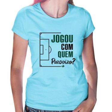 Imagem de Baby Look Jogou com quem parceiro - Foca na Moda, Azul bebê, G