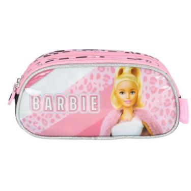 Imagem de Estojo Escolar 2 Compartimentos Barbie Desenho Mattel - Luxcel, Rosa