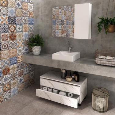 Imagem de Gabinete Rodizio para Banheiro com Espelheira 80cm - Tecno Mobili