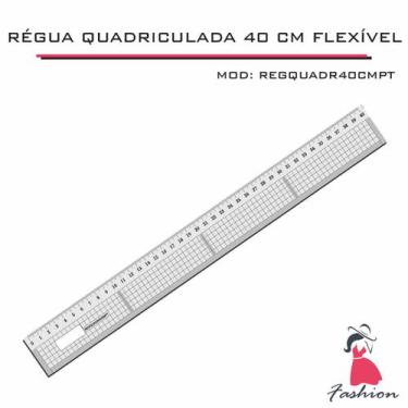 Imagem de Régua patchwork 40cm quadriculada costura modelagem flexível - INDÚSTR