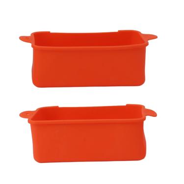 Imagem de QANYEGN 2 peças de forros de copo de graxa de silicone, forro de bandeja de gotejamento de folha, bandeja de graxa reutilizável para acessórios de grelha Blackstone (Laranja)