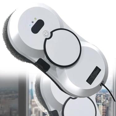 Imagem de GSWWJG Robot Limpeza de vidro, limpa cristais elétricos, pulverizador de água automático, sucção de 5600 pa, início com um botão, deteção de bordas, para janelas, azulejos e portas de vidro