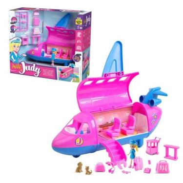 Imagem de Brinquedo de Avião da Judy com Boneca Aeromoça, Acessórios e Pets - Sa
