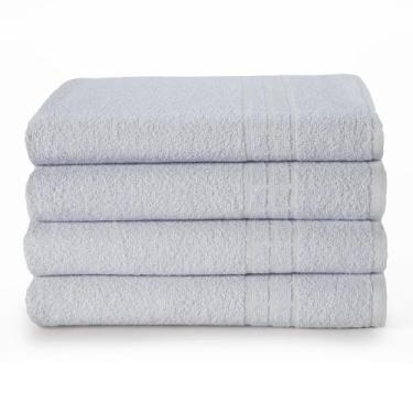 Imagem de Toalha De Banho Profissional Branca Hotelaria Algodão Costura Dupla 1 