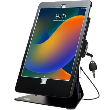 Imagem de Suporte antifurto de mesa – Suporte de quiosque CTA com caneta, cordão e gabinete de alumínio para iPad 7ª/8ª/9ª geração 10.2 cm, iPad Air 3 e iPad Pro de 10,7 polegadas e mais (PAD-DASB) - Preto