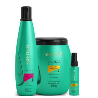 Imagem de Aneethun Cachos Shampoo 300ml + Máscara 500g + Óleo 55ml