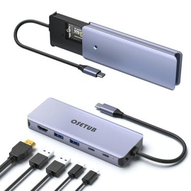 Imagem de Hub USB C M.2 NVMe SSD, adaptador multiportas USB C 6 em 1, compatível com SSD PCIe 3.0 NVMe M.2, com HDMI 4K/60Hz, USB 3.1 Gen2 de 10 Gbps (2 portas), 10Gbps USB-C, 100W PD compatível com MacBook Pro