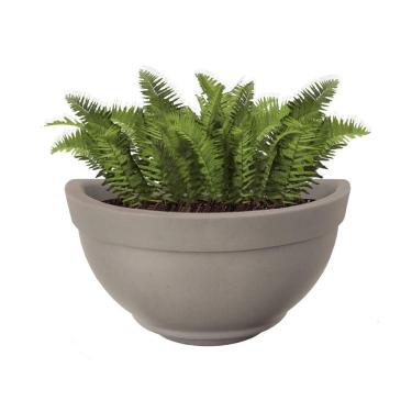 Imagem de Vaso Parede Meia Lua Jardim Vertical Cinza Polietileno 20X38