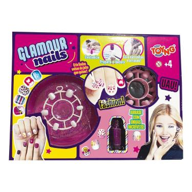 Imagem de Kit Decora Unha Manicure Infantil Toyng Glamour Nails Adesivos